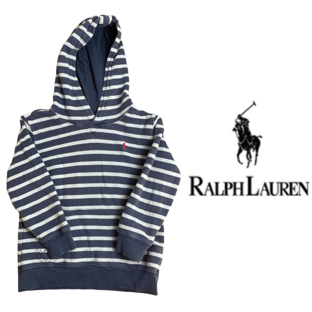 Ralph Lauren Kids Striped Navy Hoodie